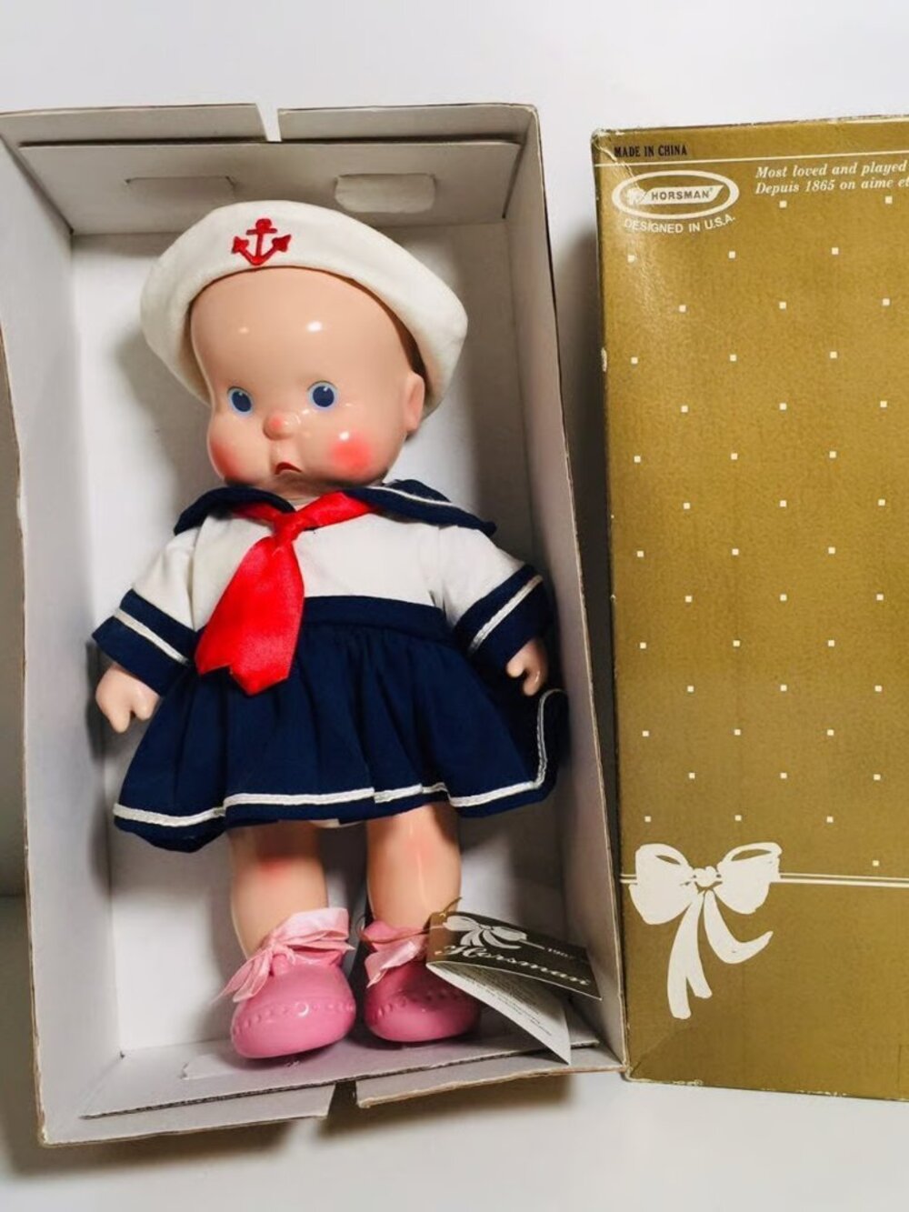 Vintage 80s Horsman Shebee Sailor Girl Doll With Tag and Box